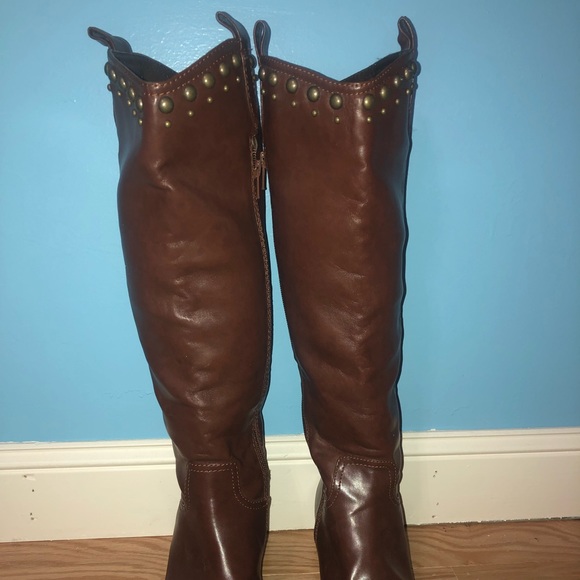 Leather riding boots (tan) - Picture 2 of 4